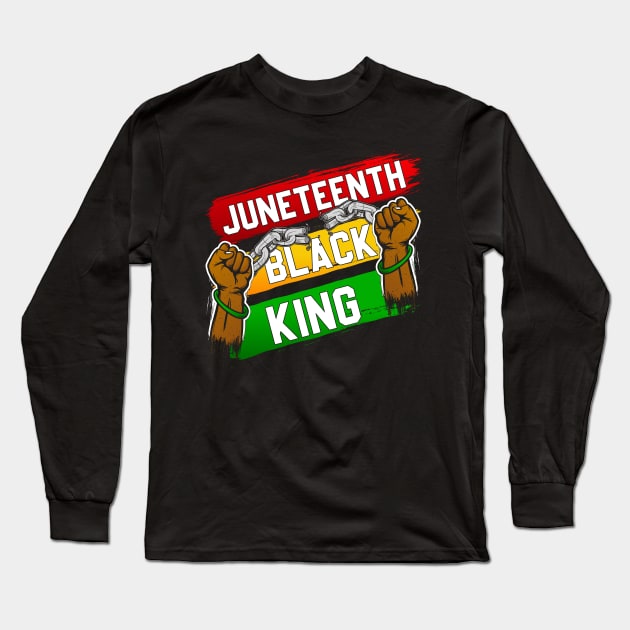 Juneteenth Black King T-Shirt Long Sleeve T-Shirt by ahadnur9926